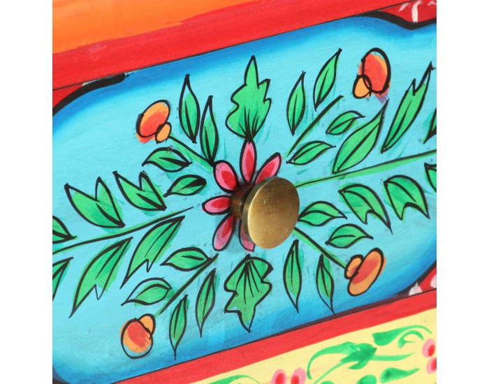 Sonata Ръчно рисувана конзолна маса, 80x35x75 cм, мангово дърво масив