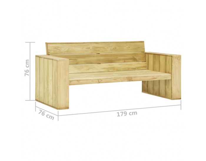 Sonata Градинска пейка, 179 см, импрегнирана борова дървесина