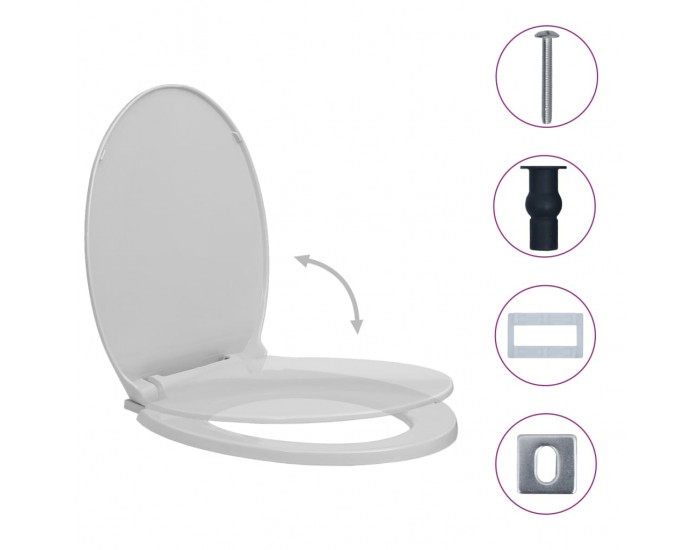 Sonata Тоалетна седалка плавно спускане бързо освобождаване светлосива