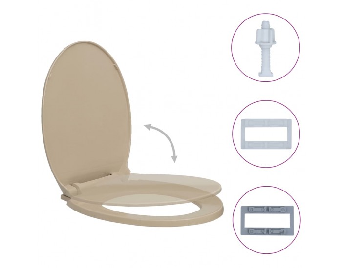 Sonata Тоалетна седалка с плавно затваряне, бежова, овална
