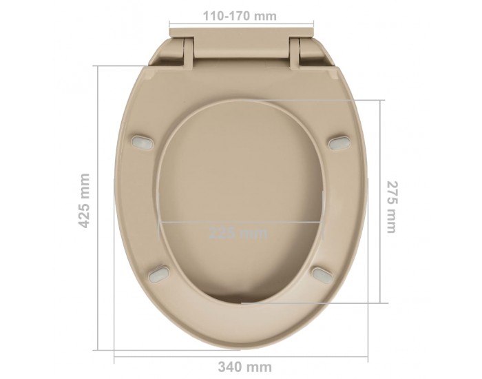 Sonata Тоалетна седалка с плавно затваряне, бежова, овална