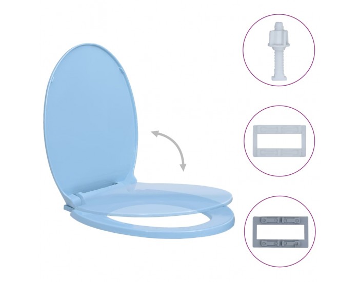 Sonata Тоалетна седалка с плавно затваряне, синя, овална