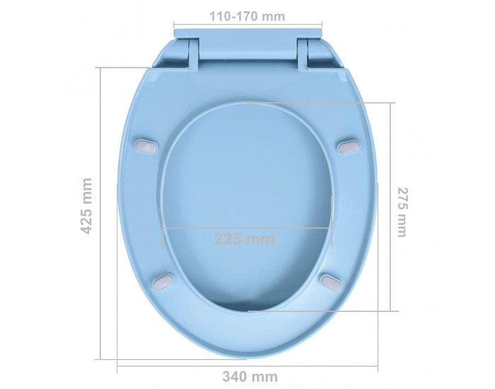 Sonata Тоалетна седалка с плавно затваряне, синя, овална