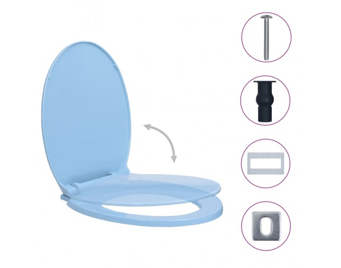 Sonata Тоалетна седалка плавно спускане бързо освобождаване синя овал