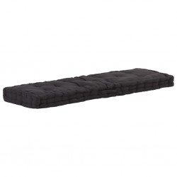 Sonata Палетна възглавница за под, памук, 120x40x7 см, черна - Мека мебел