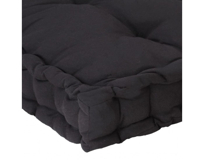 Sonata Палетна възглавница за под, памук, 120x40x7 см, черна