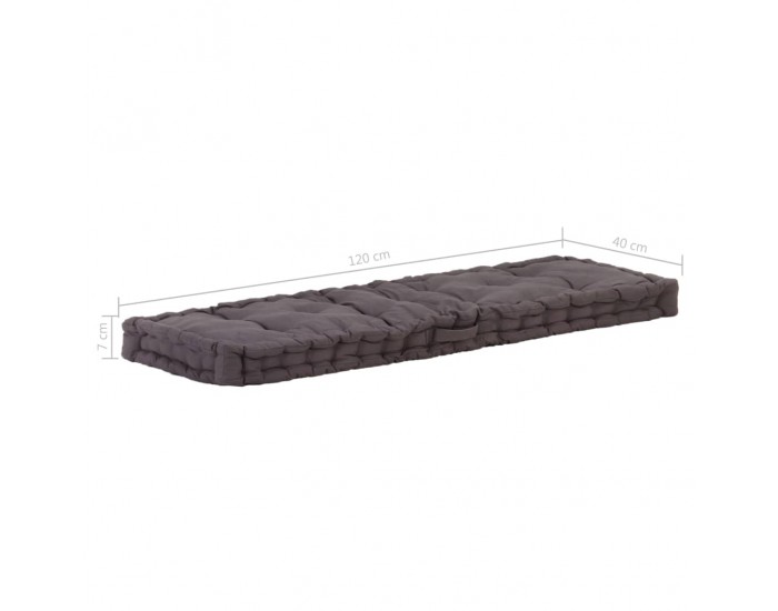 Sonata Палетна възглавница за под, памук, 120x40x7 см, антрацит