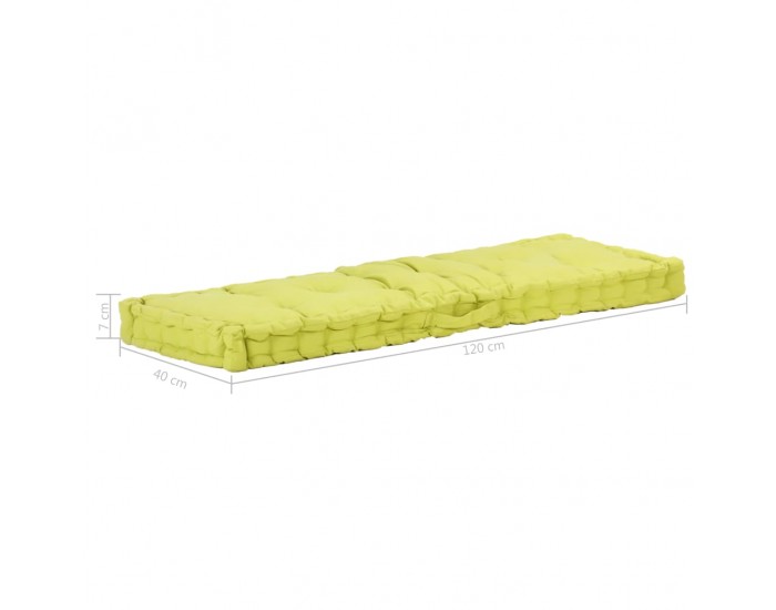 Sonata Палетна възглавница за под, памук, 120x40x7 см, зелена