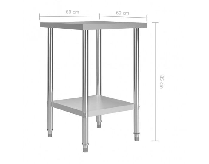 Sonata Кухненска работна маса, 60x60x85 см, неръждаема стомана