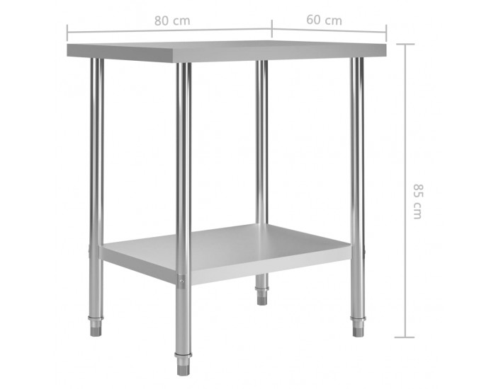 Sonata Кухненска работна маса, 80x60x85 см, неръждаема стомана