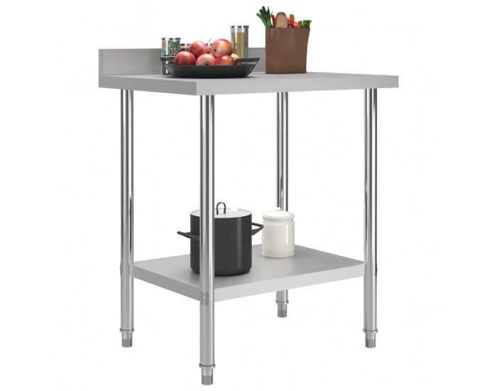 Sonata Кухненска работна маса с панел 80x60x93 см неръждаема стомана