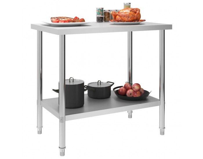 Sonata Кухненска работна маса, 100x60x85 см, неръждаема стомана