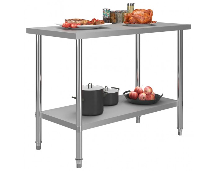 Sonata Кухненска работна маса, 120x60x85 см, неръждаема стомана
