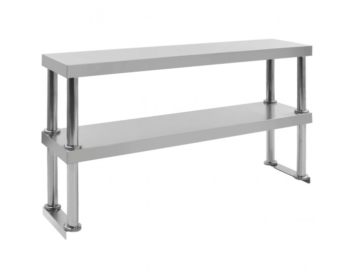 Sonata Рафт за работна маса на 2 нива 120x30x35 см неръждаема стомана Sonata Рафт за работна маса на 2 нива 120x30x35 см неръждаема стомана