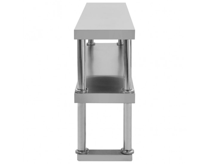 Sonata Рафт за работна маса на 2 нива 120x30x35 см неръждаема стомана Sonata Рафт за работна маса на 2 нива 120x30x35 см неръждаема стомана