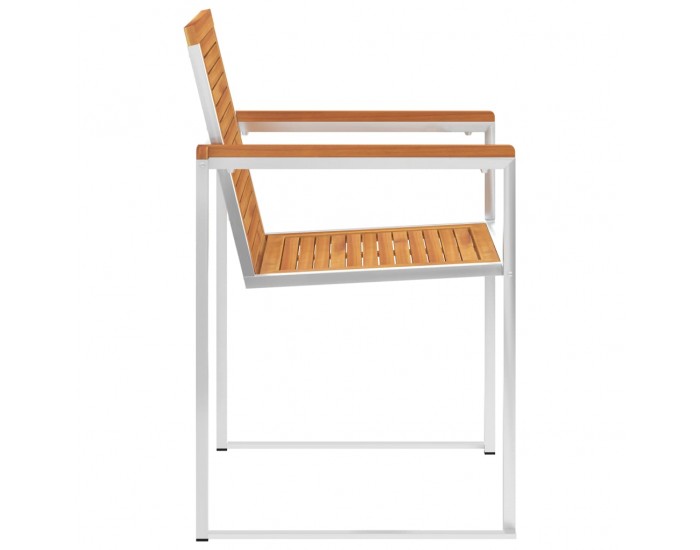 Sonata Градински столове 2 бр акация масив и неръждаема стомана