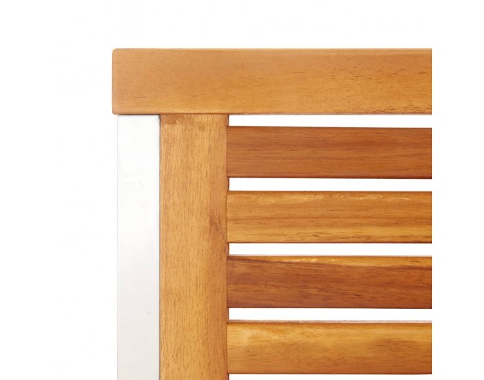 Sonata Градински столове 2 бр акация масив и неръждаема стомана