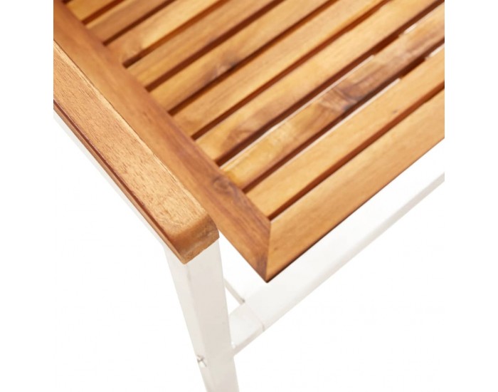 Sonata Градински столове 2 бр акация масив и неръждаема стомана