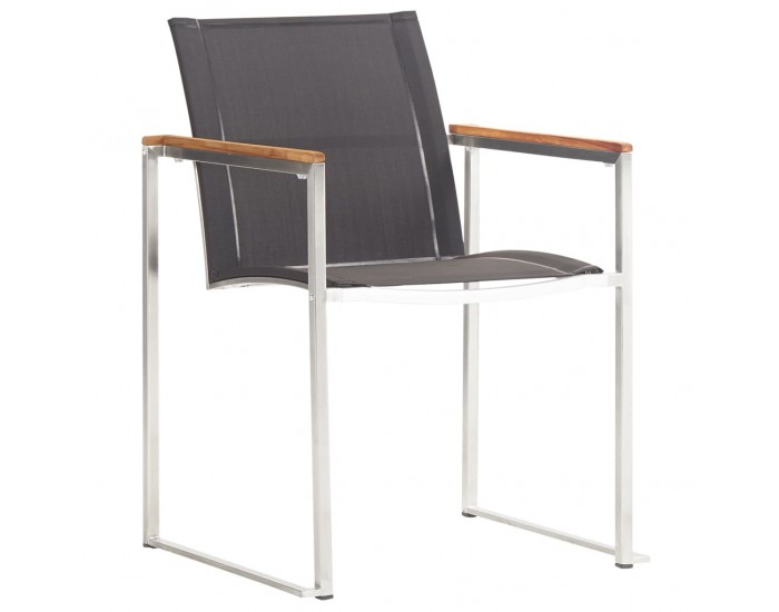 Sonata Градински столове, 4 бр, textilene и неръждаема стомана, сиви