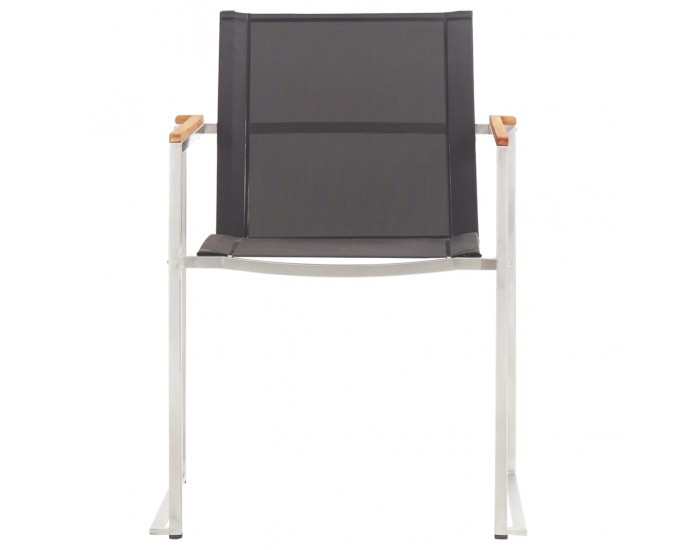 Sonata Градински столове, 4 бр, textilene и неръждаема стомана, сиви