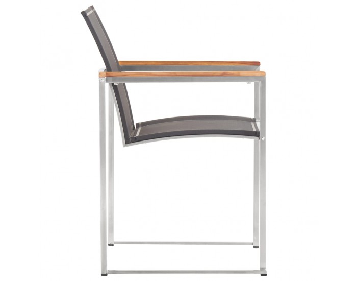 Sonata Градински столове, 4 бр, textilene и неръждаема стомана, сиви