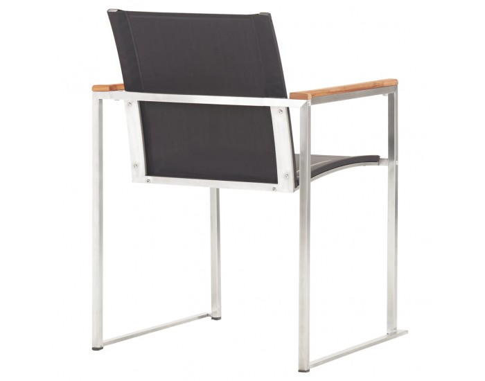 Sonata Градински столове, 4 бр, textilene и неръждаема стомана, сиви