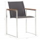 Sonata Градински столове, 4 бр, textilene и неръждаема стомана, сиви