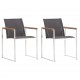 Sonata Градински столове, 2 бр, textilene и неръждаема стомана, сиви