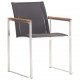Sonata Градински столове, 2 бр, textilene и неръждаема стомана, сиви