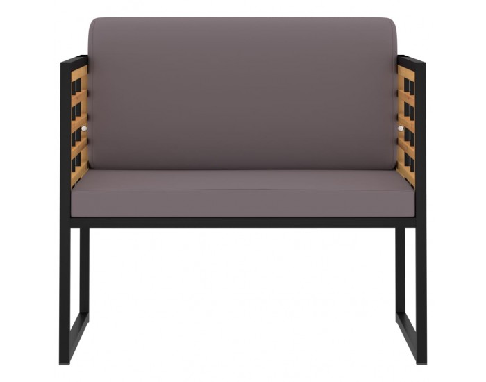 Sonata Градински столове с възглавници, 2 бр, акация масив, тъмносиви