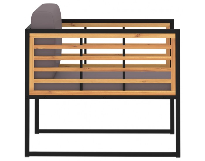 Sonata Градински столове с възглавници, 2 бр, акация масив, тъмносиви