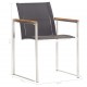 Sonata Градински столове, 2 бр, textilene и неръждаема стомана, сиви