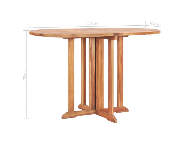 Sonata Сгъваема градинска маса тип пеперуда 120x70x75 см тиков масив