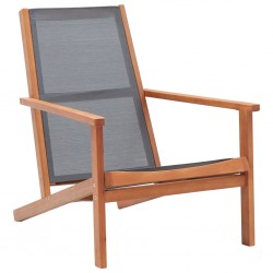 Sonata Градински релакс стол сив евкалиптово дърво масив и textilene - Градина