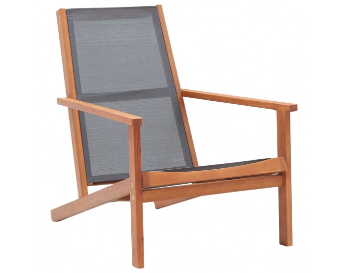 Sonata Градински релакс стол сив евкалиптово дърво масив и textilene