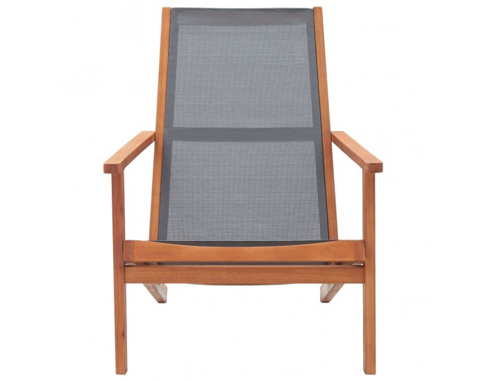 Sonata Градински релакс стол сив евкалиптово дърво масив и textilene