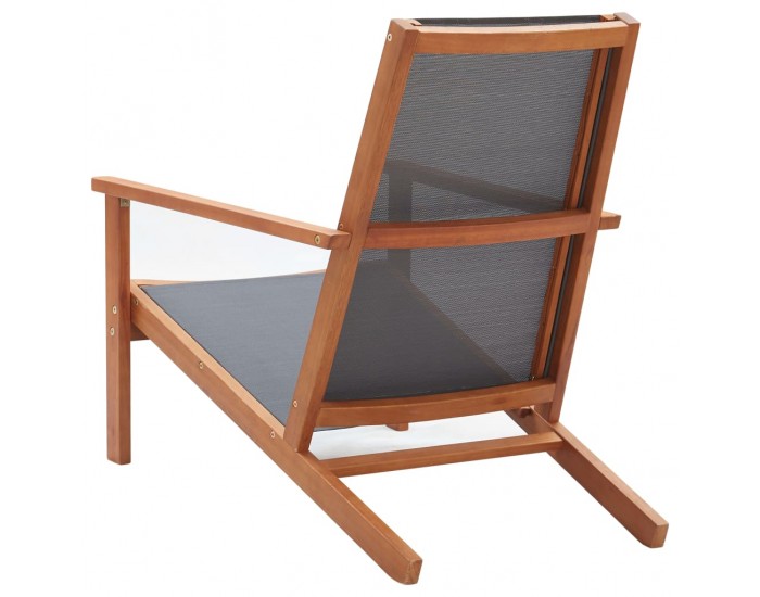 Sonata Градински релакс стол сив евкалиптово дърво масив и textilene