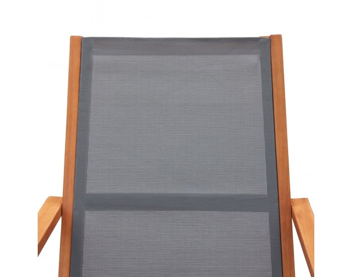 Sonata Градински релакс стол сив евкалиптово дърво масив и textilene