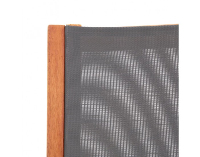 Sonata Градински стол с подложка за крака сив евкалипт масив textilene