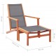 Sonata Градински стол с подложка за крака сив евкалипт масив textilene