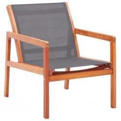 Sonata Градински релакс стол сив евкалиптово дърво масив и textilene - Градина