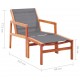 Sonata Градински стол с подложка за крака сив евкалипт масив textilene
