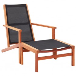 Sonata Градински стол с подложка за крака, евкалипт масив и textilene - Градина