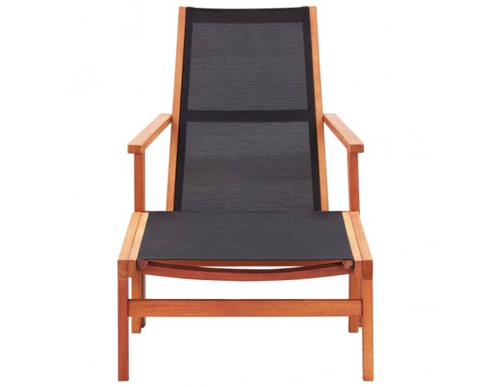 Sonata Градински стол с подложка за крака, евкалипт масив и textilene