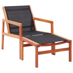 Sonata Градински стол с подложка за крака, евкалипт масив и textilene - Градина