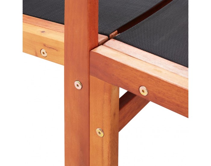 Sonata Градински стол с подложка за крака, евкалипт масив и textilene