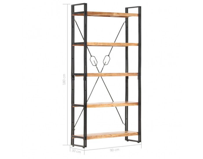 Sonata Библиотека с 5 рафта, 90x30x180 см, акация масив