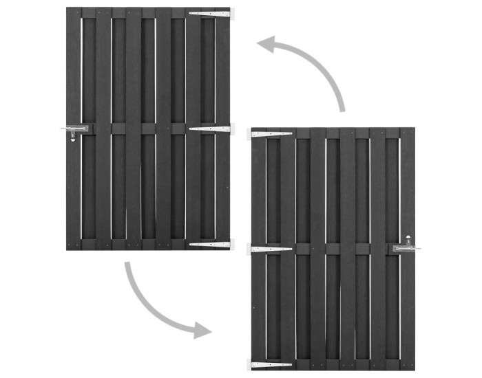 Sonata Градинска порта, WPC, 100x150 см, сива