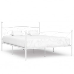 Sonata Рамка за легло с ламелна основа, бяла, метал, 200x200 см - Легла