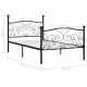 Sonata Рамка за легло с ламелна основа, черна, метал, 90x200 см